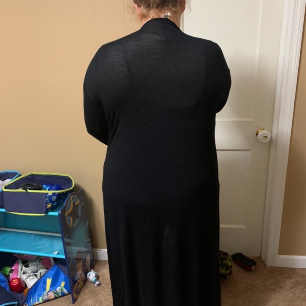 Floorlength cardigan black then